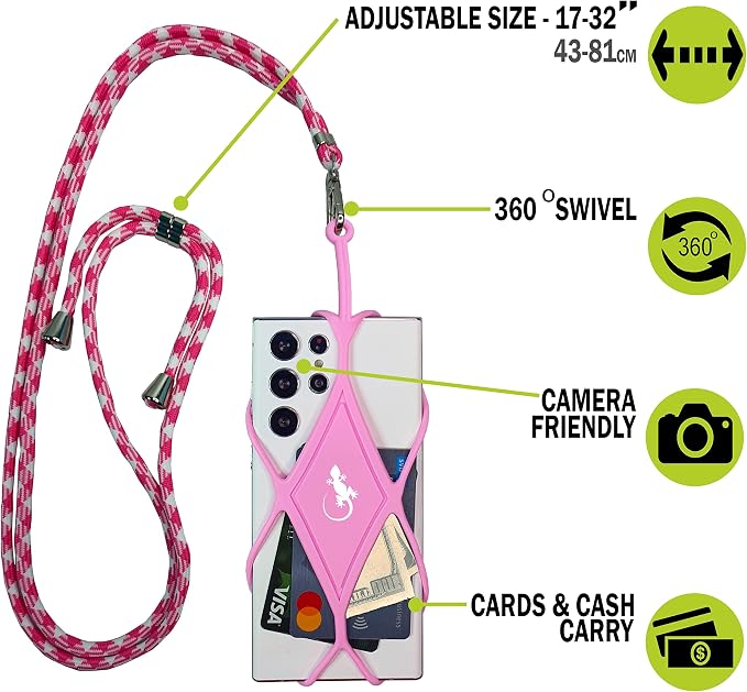 Gecko Travel Tech Cell Phone Lanyard Phone lanyards for Around The Neck Neck Lanyard Phone Crossbody