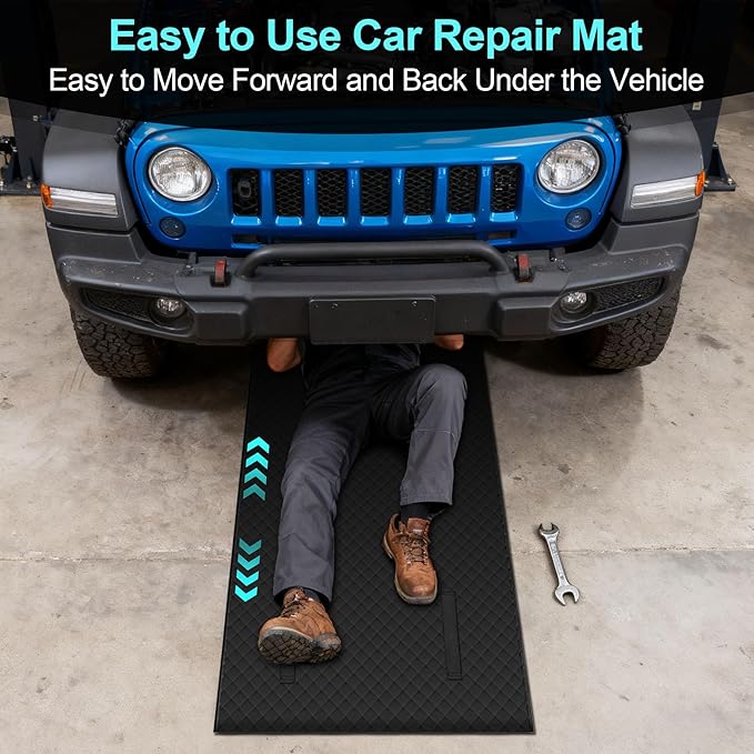 Rolling Creeper Mat,2 Pack Under Car Repair Garage Mat, 58"X28",Made Available for Self-Driving Tour, Long-Haul Truck for Working On The Ground, Foldable Mechanics Mat for Low Clearance