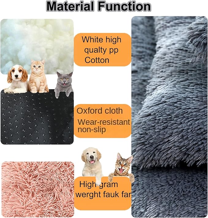 Dog Crate Mat, Dog Bed for Large Dogs, Comfy Fluffy Kennel Pad Anti-Slip for Dog beds & Furniture, Quilted Dog Bed for Pets for Medium/Small Dogs Cats (Color : Pink 2, Size : 20x14.9)
