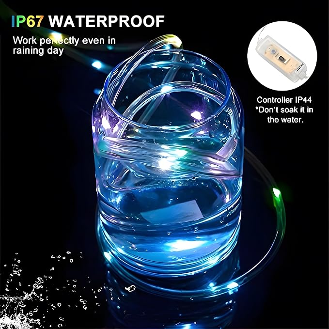 ANJAYLIA 99FT 300 LED Color Changing Rope Lights, 18 Colors Outdoor String Lights with Plug & Remote, Led Rope Lights Outdoor Waterproof, Christmas Lights for Bedroom Deck Halloween Decorations