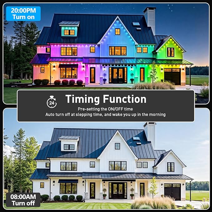 LETIANPAI 300FT Permanent Outdoor Lights,RGB Eaves Light with App Control Remote,DIY Scene Modes IP67 Waterproof Under Eave Lighting,Outdoor Lights for Decor,Garden Decor,House,Party,Holiday
