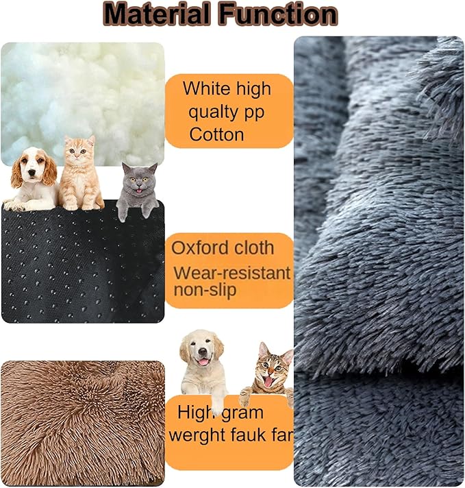 Dog Crate Mat, Dog Bed for Large Dogs, Comfy Fluffy Kennel Pad Anti-Slip for Dog beds & Furniture, Quilted Dog Bed for Pets for Medium/Small Dogs Cats (Color : Coffee, Size : 43x29)