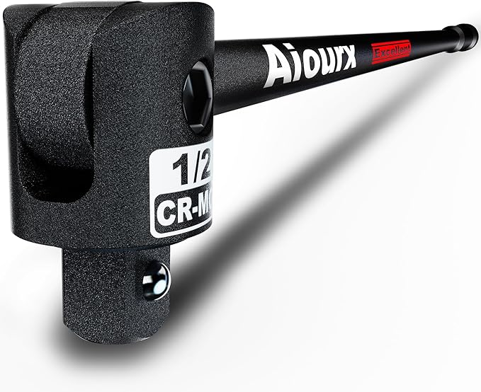 1/2" Drive 25-Inch Breaker Bar, Heavy Duty Extension Breaker Bar with 250° Swivel Head, CR-MO Steel, Defeats Rusted and Frozen Fasteners