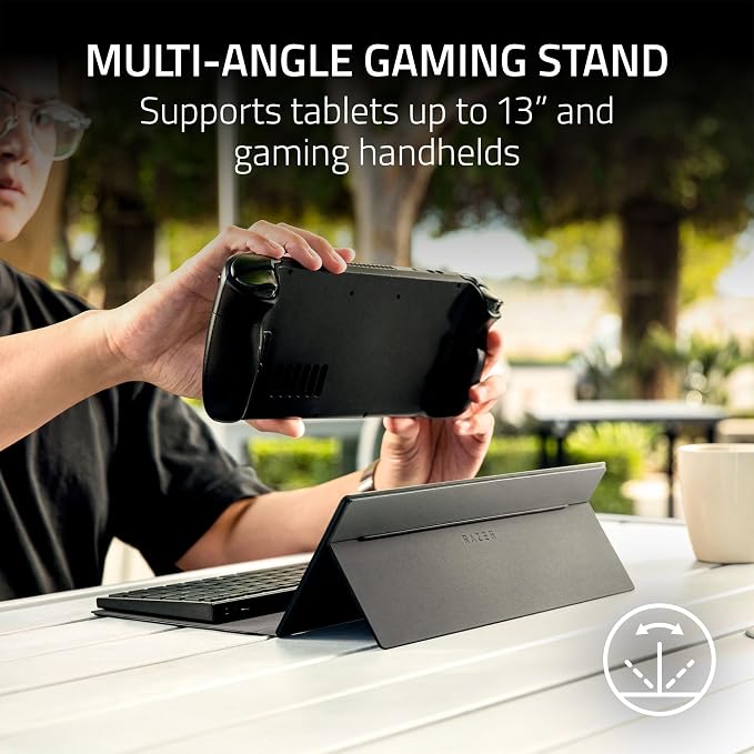 Razer Travel Case Folio for Portable Keyboards | Multi-Angle Stand, Magnetic Closure, PU Leather Exterior, Fits Razer Joro & Magic Keyboard, Supports Tablets (13")
