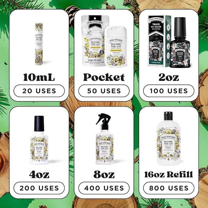 Poo-Pourri Before-You-Go Toilet Spray, Cypress Woods, 2 Fl Oz - Cypress, Pine and Fresh Air (Pack of 2)