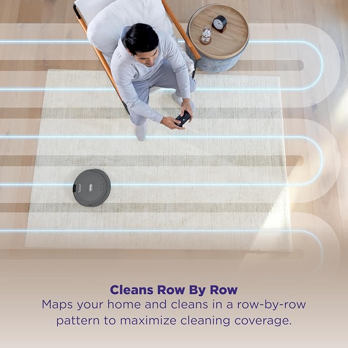 Shark Navigator Robot Vacuum and Self-Empty Base with Bagless 60-Day Capacity Self-Empty Base, SmartPath Navigation, Powerful Pet Hair Pickup, Anti-Hair Wrap, For Carpets & Hard Floors, Grey, RV2100AE