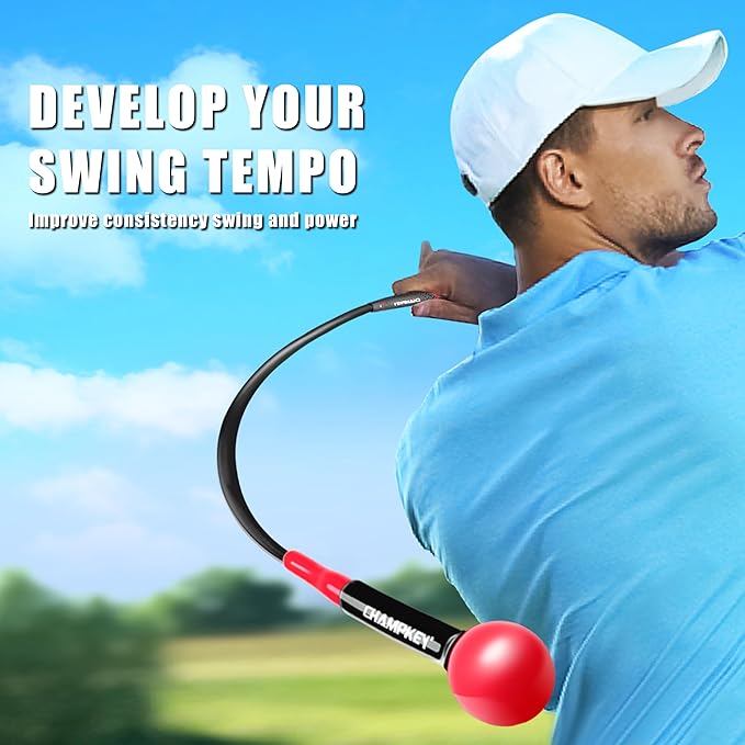 CHAMPKEY Golf Swing Trainer - Tempo & Flexibility Training Aids Warm-Up Stick Ideal for Golf Indoor & Outdoor Practice