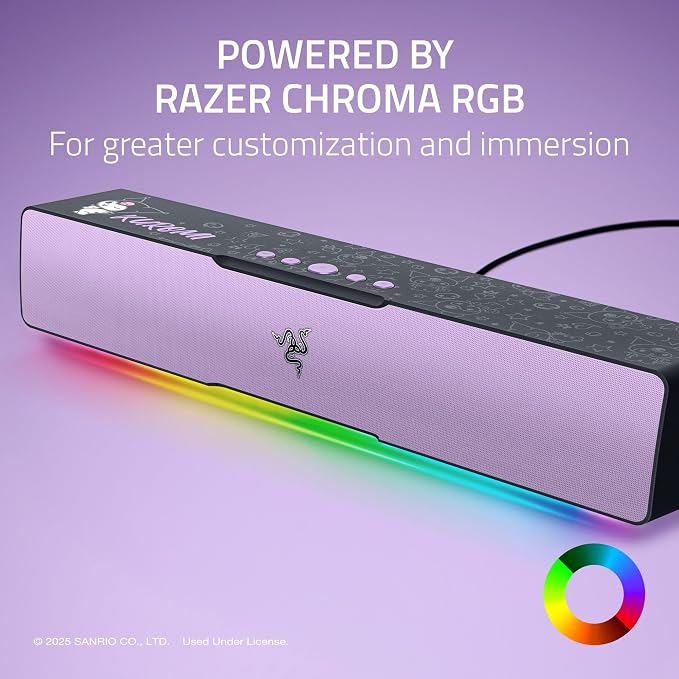 Razer Leviathan V2 X, PC Soundbar, Full-Range Drivers, Kuromi Edition | Compact Design, Chroma RGB, USB-C, Bluetooth 5.0, for PC, Laptop, Smartphones, Tablets & Nintendo Switch