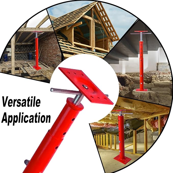 House Floor Jacks, 19"-38" Heavy Duty Screw House Jack, Basement Floor Jacks Post Pole House Jacks for Lifting & Leveling, Telescoping Support Jacks for Beam Repair and Crawl Space Shoring