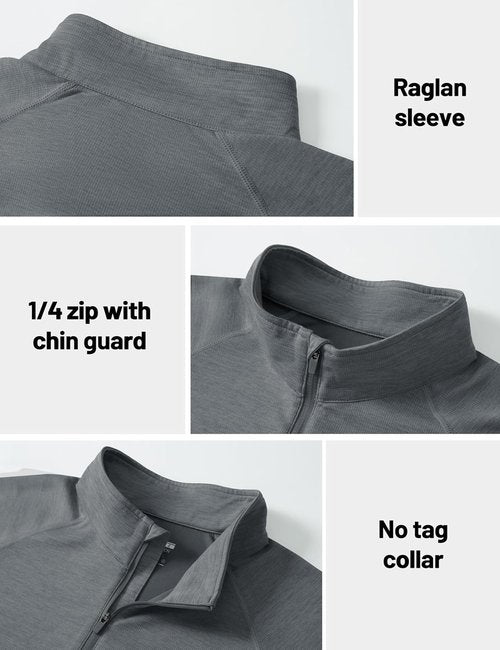 MAGCOMSEN Men's Lightweight Quarter Zip Pullover - Athletic Sun Shirt for Running & Golf