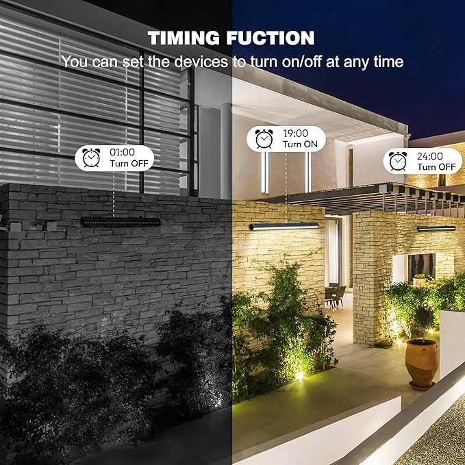 LED Wall Washer Light Bar, Tunable White 2700K-6500K, Smart WiFi App and RF Remote, Smooth Dimming, 8 Modes, Linkable 20in IP65, AC120V Plug-in for Porch Patio Sign