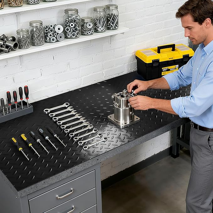 Workbench Mat 70.87" x 23.62" Work Bench Pad, 2mm Non-Slip Steel Plate Tool Station for Painting, Woodworking, Crafting, DIY Building (70.87" x 23.62)