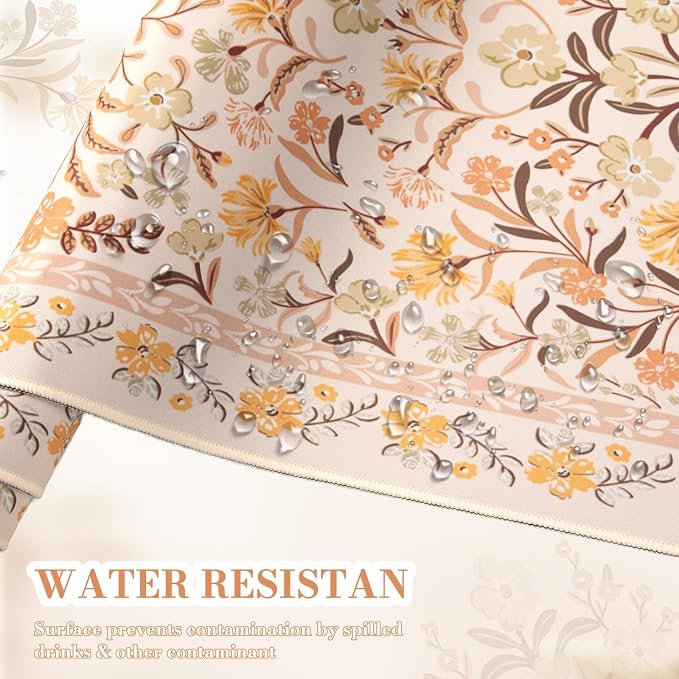 iCasso Desk Matt for Desktop, Cute Desk Pad Mat,35.4x15.7in,Yellow Floral | XXL Large Mouse Pad, Anti-Slip Big Mousepad with Stitched Edges, Keyboard Pad Mouse Mat for Computer