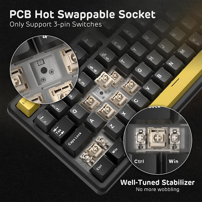 RK ROYAL KLUDGE X104 Wired Full Size Mechanical Gaming Keyboard, Metal Knob | Creamy Keyboard with Number Pad,104 Keys RGB Computer Keyboard Hot Swappable Linear Switch, Online Software for Wins/Mac
