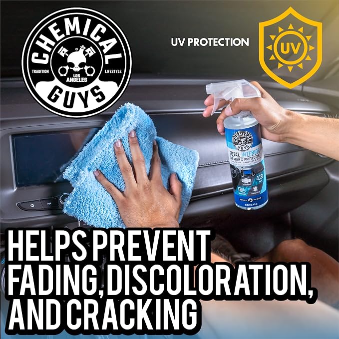 Chemical Guys, Total Interior Cleaner & Protectant for Cars, 16 oz, 2 Pack | Cleans dashboards, seats, door panels, trim and glass in one step, leaving a fresh, streak-free, factory-style look