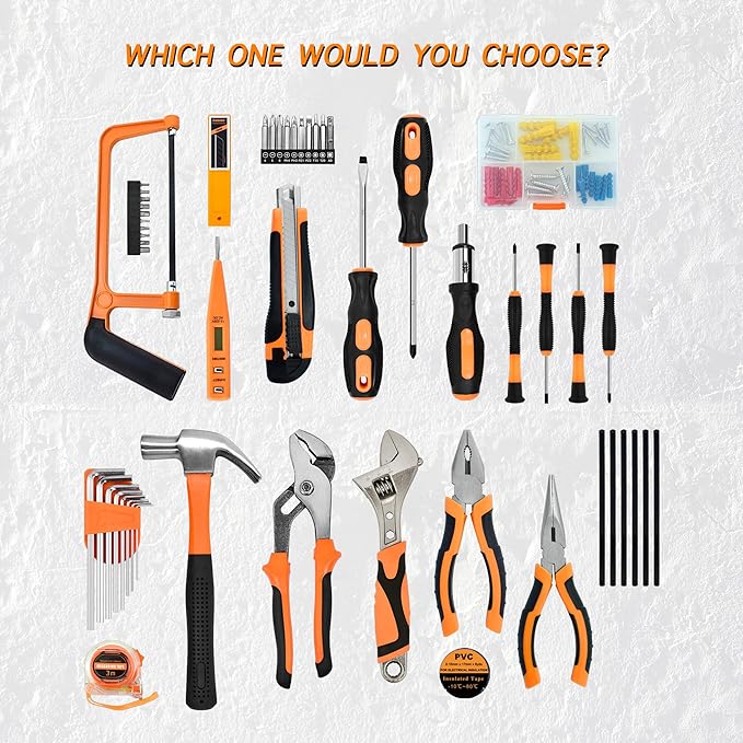 SOLUDE Tool Set,148-Piece Home Repair Tool Kit for Men Women College Students,Household Basic Hand Tool Sets with Case for Home Maintenance,Dorm Essentials and DIY Projects