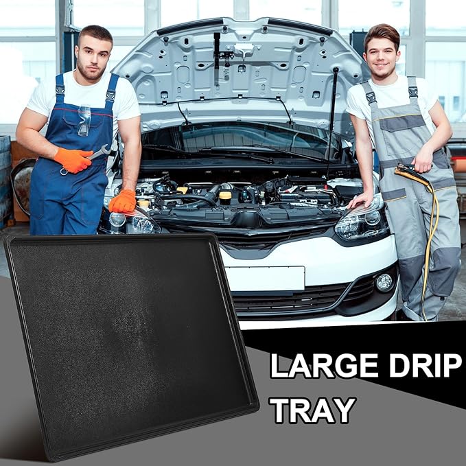 2 Pcs Auto Drip Tray Oil Drip Pan for Under Car Plastic Oil Tray Keep Garage Show Room Driveway Floor Safe and Clean from Fluid Drippings (35 x 24 Inch)
