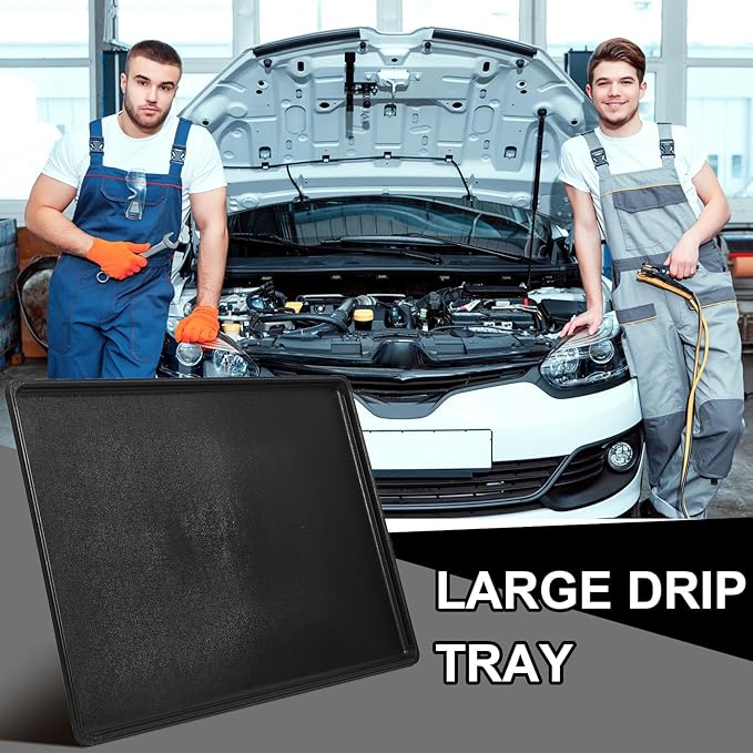 2 Pcs Auto Drip Tray Oil Drip Pan for Under Car Plastic Oil Tray Keep Garage Show Room Driveway Floor Safe and Clean from Fluid Drippings (47 x 30 Inch)
