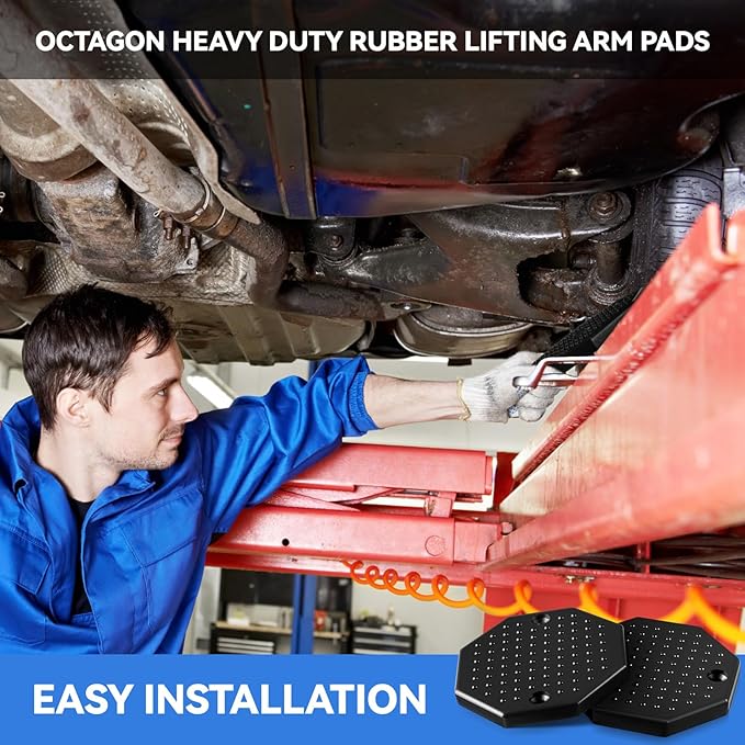 4 Pack Universal Octagon Heavy Duty Rubber Lifting Arm Pads Car Lift Accessories for Auto Lift Hoist Spareparts, Floor Jack Rubber Pad, 115 x 10mm(4.53'' x 0.39'')