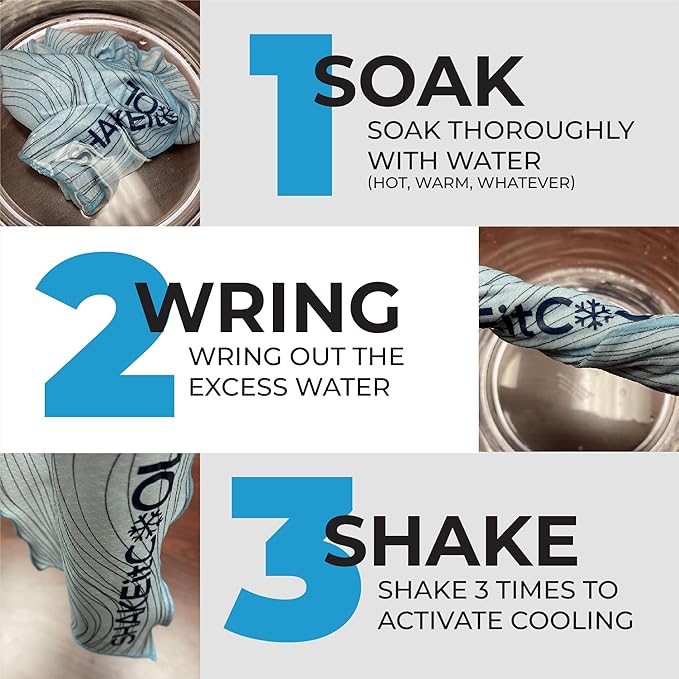 SHAKEitCOOL Original Cooling Towel – Be Cool in Style - Heat Relief, Soft, Lightweight, Sun Protection, Easy Clean - Perfect for Biking, Hiking, Running, Yoga, Golf, Gym, Baseball - Vintage Bike