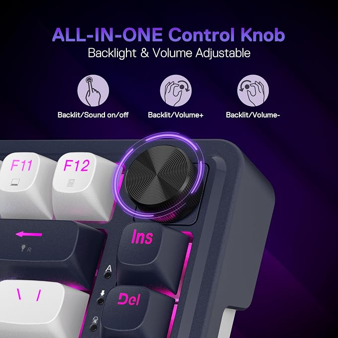 Redragon K673 HE Wired Hall-Effect Rapid Trigger Magnetic Gaming Keyboard | Multi-Function Control Wheel, Silky POM 8K Switches for Valorant & FPS Precision, Zero Delay, Compact 80% Size, PRO Software