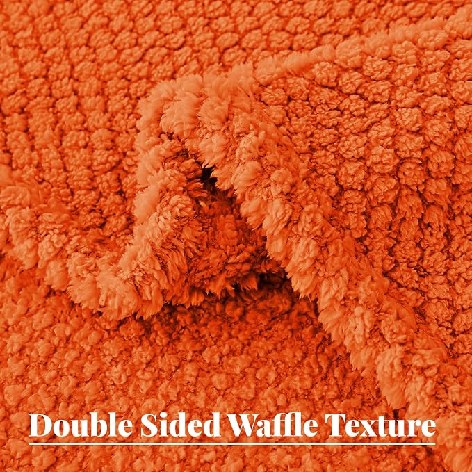 Whale Flotilla Soft Fleece Twin Size Bed Blanket, Burnt Orange | 60x80 Inch, Suitable for Bed, Fluffy Fuzzy Jacquard Blankets for All Season, Lightweight and Cozy