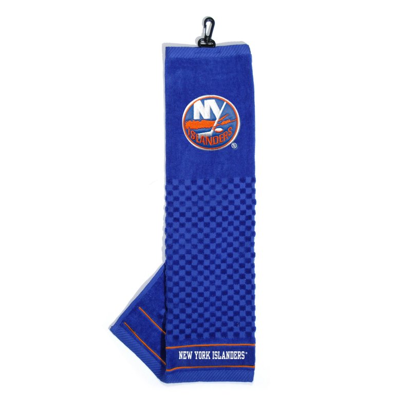 Team Golf NHL New York Islanders Embroidered Golf Towel Embroidered Golf Towel, Checkered Scrubber Design, Embroidered Logo