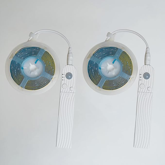 5V Motion Sensor COB LED Strip Lights 2P,Time-Delay and Brightness Adjustable,Two Power Supply Options: Batteries(Not Included) or USB,9.84FT/3M,Natural White 4000K,for Kitchen Cabinet