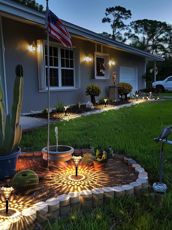 SOLPEX Solar Pathway Lights Garden Decor for Yard, Garden Lights Solar Powered Waterproof Landscape Lighting, Solar Outdoor Lights Porch Decor for Path Walkway Driveway (6 Pack Warm White)