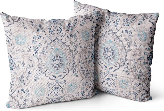 Snycler Boho Throw Pillow Covers 26x26 inch Set of 2 Terracotta Rust Blue Colored Throw Pillows Double Sided Boho Home Soft Decor for Bedroom Living Room Couch & Sofa (No Inserts)