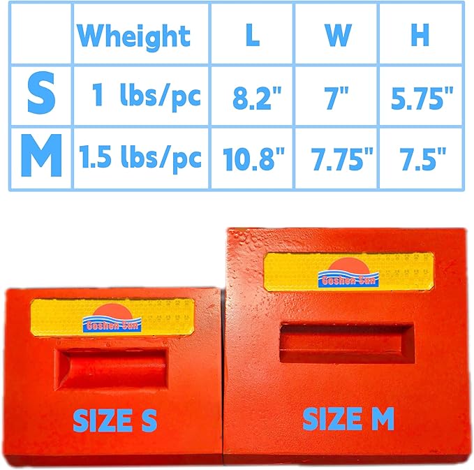 Heavy Duty Orange PU Wheel Chocks with Reflective Strips - Set of 2/4,S/M,All-Weather, Non-Slip & Portable Parking Security for Truck, RV, Trailer (4, M)