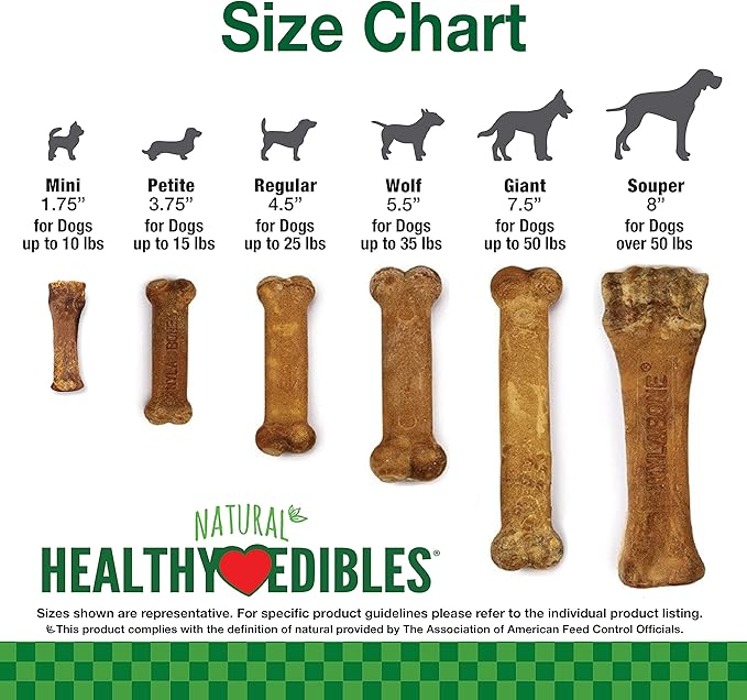 Nylabone Healthy Edibles Natural Dog Chews Long Lasting Roast Beef Flavor Treats for Dogs, Small/Regular (2 Count)