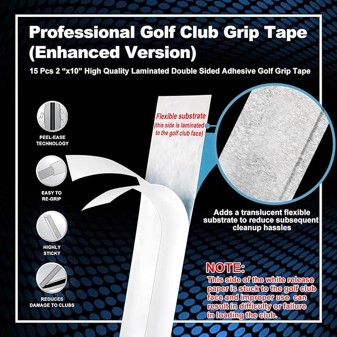 Premium Hybrid Golf Grips (13 Pack) - High Traction Rubber Golf Club Grips with Enhanced Feedback | Includes 13 Grips + 15 Tapes + 1 Rubber Vice | All-in-One Replacement Grip Kit for Golf Clubs