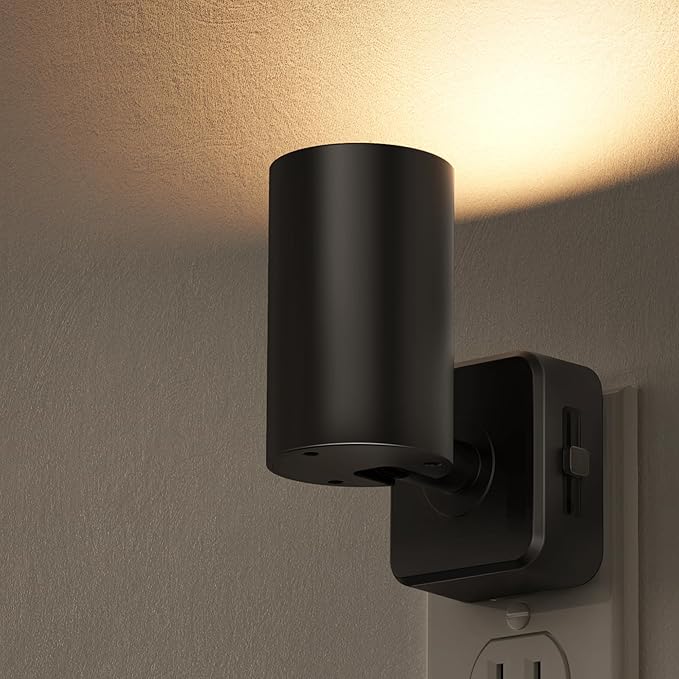 Briignite Night Lights Plug into Wall, Rotating Night Light Plug in, 2Pack, Dusk to Dawn Dimmable Nightlight Soft White, 1W Led Night Light for Bedroom, Kids Room, Bathroom