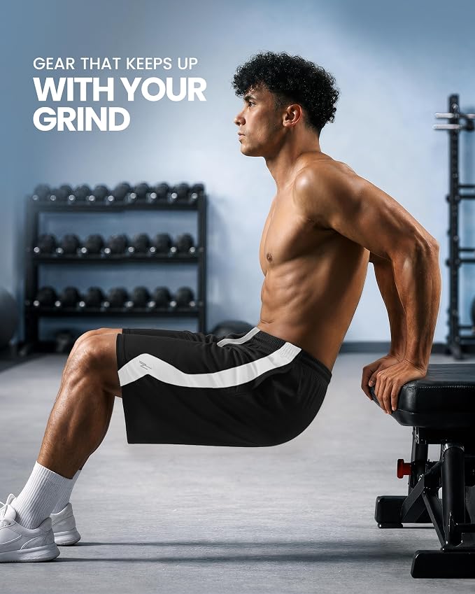 Quick Dry Knit Men's Athletic Shorts Loose-Fit Running Workout Gym Shorts