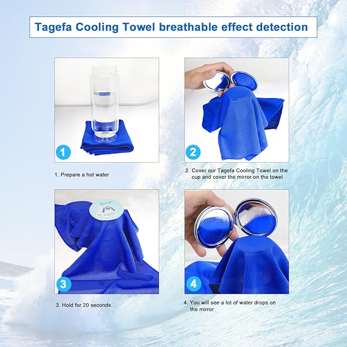 Cooling Towel 20 Pack (40"x12") Ice Towels, 160GSM Soft Breathable, Super Absorbent, Quick Cold Towel, for Bowling, Yoga, Travel, Camping, Golf, Football, Hiking, Outdoor Work