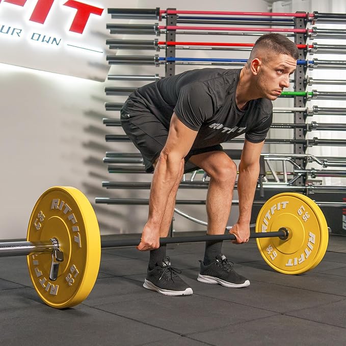 RITFIT 7FT Olympic Barbell for Strength and Weightlifting Training - 2 Inch Olympic Bar for Squat, Deadlift, Bench Press, Curl, Overhead Press - 500lbs/1000lbs/1500lbs Capacity