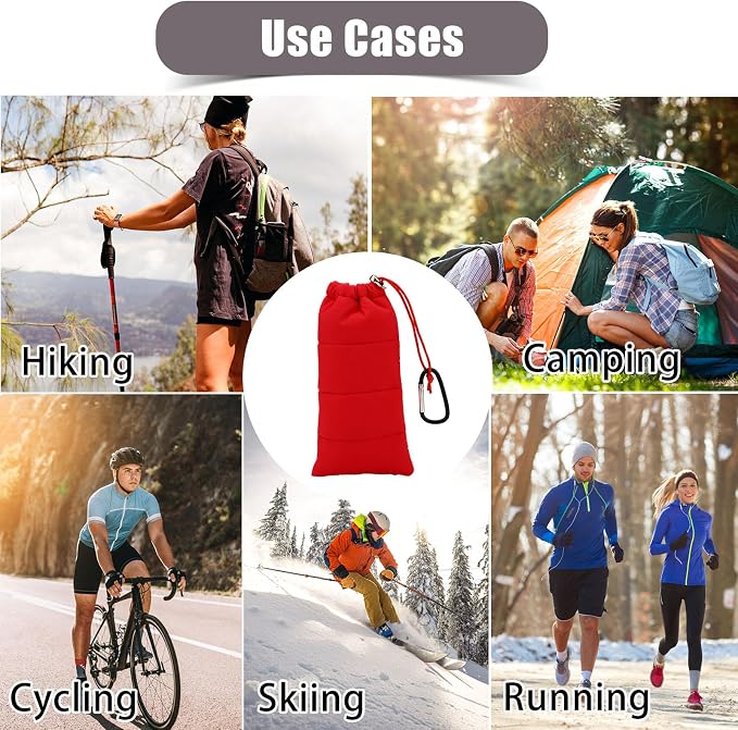 Lyreh Thermal Phone Pouch, Down Cotton Warm Phone Case Cover Bags with Buckle Prevents Freezing & Overheating Protector Cellphone Pouch Ideal for Outdoor Camping Hiking Skiing (Red)