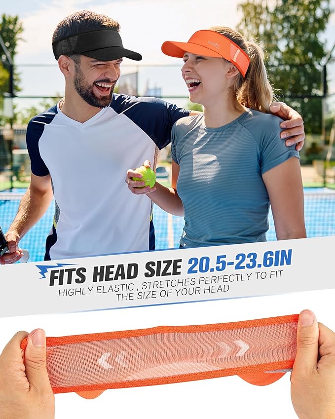 GXCROR Sports Sun Visor Hat Men Women, Lightweight Breathable Quick Dry Sports Sun Hat for Running Golf Tennis