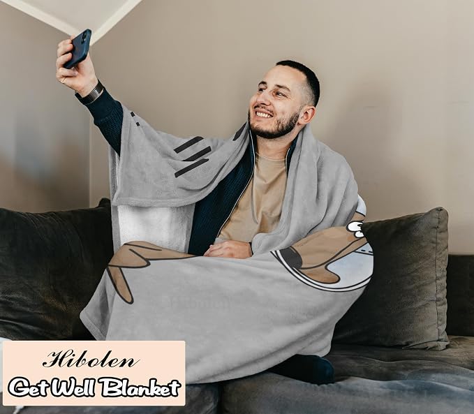 Get Well Gifts for Women/Men After Surgery, Sympathy/Feel Better/Get Well Soon Gifts for Woman, Surgery Recovery Gifts for Man, at Least You Dont Have to Wear A Cone Blanket 60"x80"