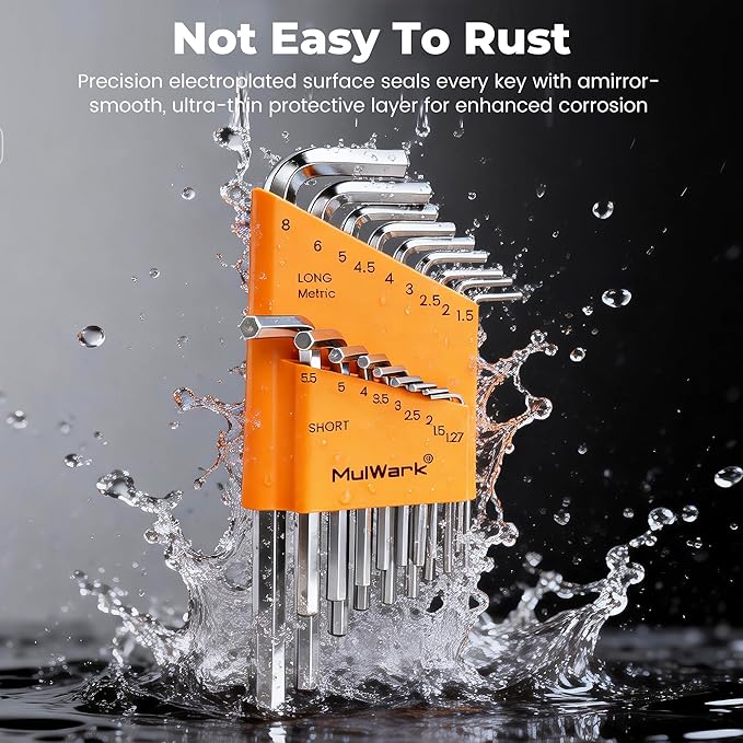MULWARK Allen Wrench set Metric & SAE with Torx, Allen Key And Hex Key Tool Kit, Chrome Vanadium Steel, Bike Repair DIY Hand Tools, 46 Pcs