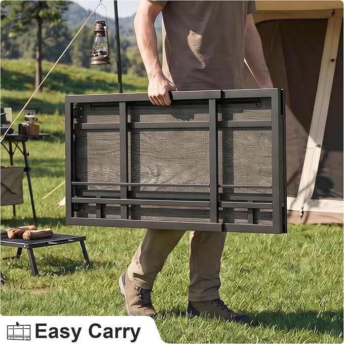 40" Folding Computer Desk No Assembly Needed Foldable Table for Small Space | Small Folding Table for Home Office, Study, Writing, Gaming, Compact RV Living, Camping, Sturdy and Easy Carry, Versatile