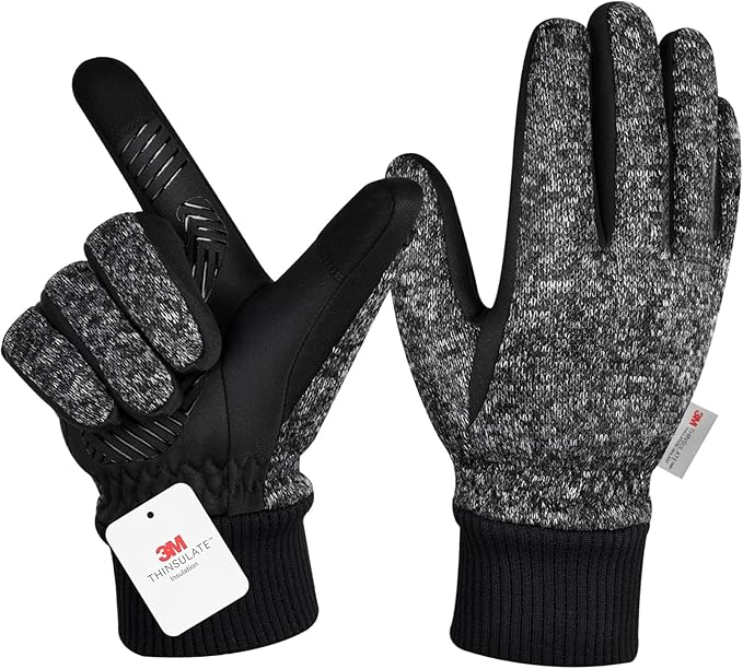 MOREOK Winter Gloves for Men/Women -10°F 3M Thinsulate Warm Touch Screen Snow Ski Bicycle Bike Gloves for Driving/Cycling/Running/Hiking