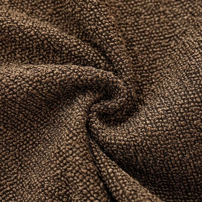 Foindtower Pack of 2 Textured Boucle Throw Pillow Covers Accent Solid Decorative Lumbar Pillow Cases Cozy Couch Cushion Case for Chair Sofa Bedroom Living Room Home Decor 12x20 Inch Chocolate