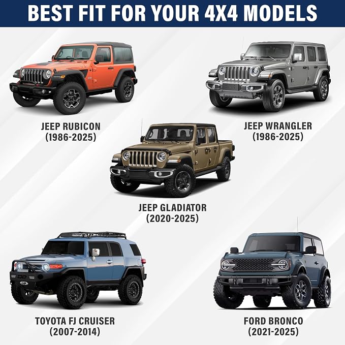 EcoNour Jeep Windshield Sunshade | Sun Visor for UV Rays & Heat Protection | Suitable for Wrangler, Gladiator | Jeep Accessories for Wrangler | X-Small - 60x21 Inches