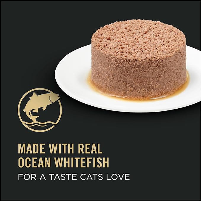 Purina Pro Plan Urinary Tract Cat Food Wet Pate, Urinary Tract Health Ocean Whitefish Entree - (Pack of 24) 3 oz. Pull-Top Cans