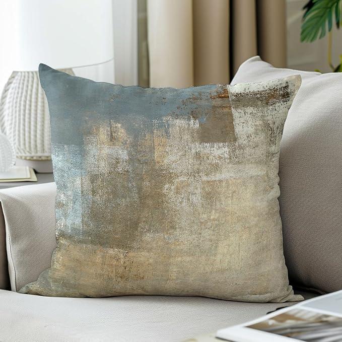 Throw Pillow Covers for Couch, 22x22 Inch, 2 Pack, Grey Beige | Decorative Throw Pillow Covers Cushion Covers for Couch Bedroom Sofa Living Room