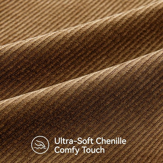 Fall Decorative Throw Pillow Covers Pack of 2,20x20 Inch Warm Brown | Twill Chenille Cushion Covers for Sofa Living Room Couch Bed