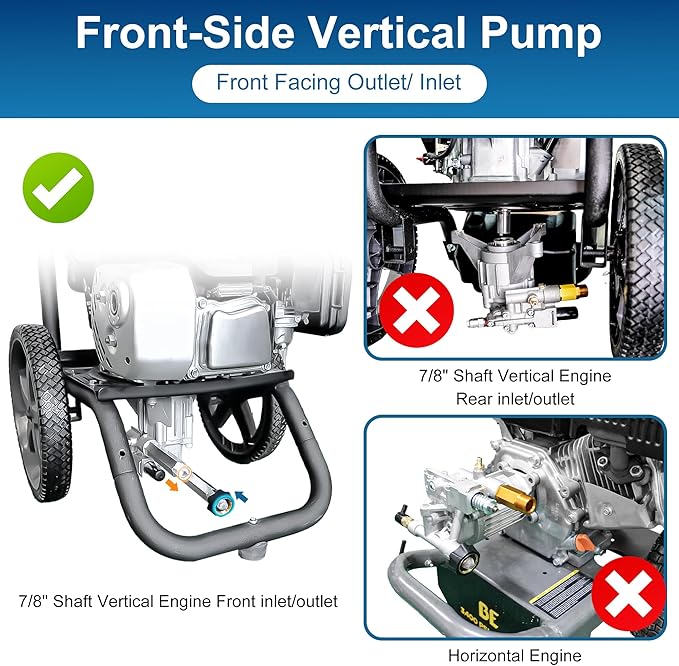 High Pressure Washer Pump 2400-2800 PSI Vertical 7/8'' Shaft Power Washer Pump Replacement for Pressure Power Washer