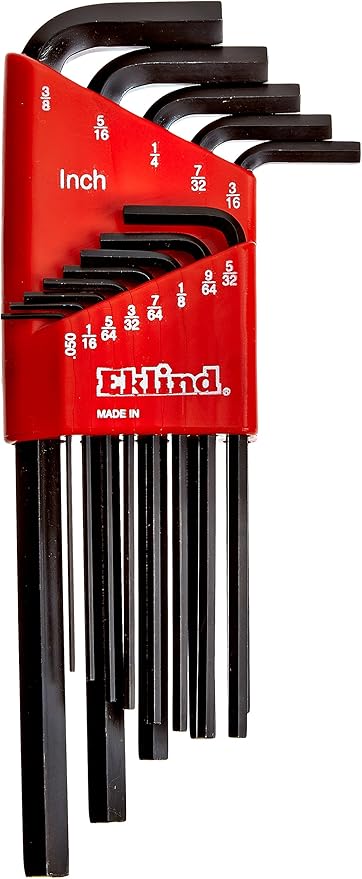 EKLIND 10213 Hex-L Key allen wrench - 13pc set SAE Inch Sizes .050-3/8 Long series